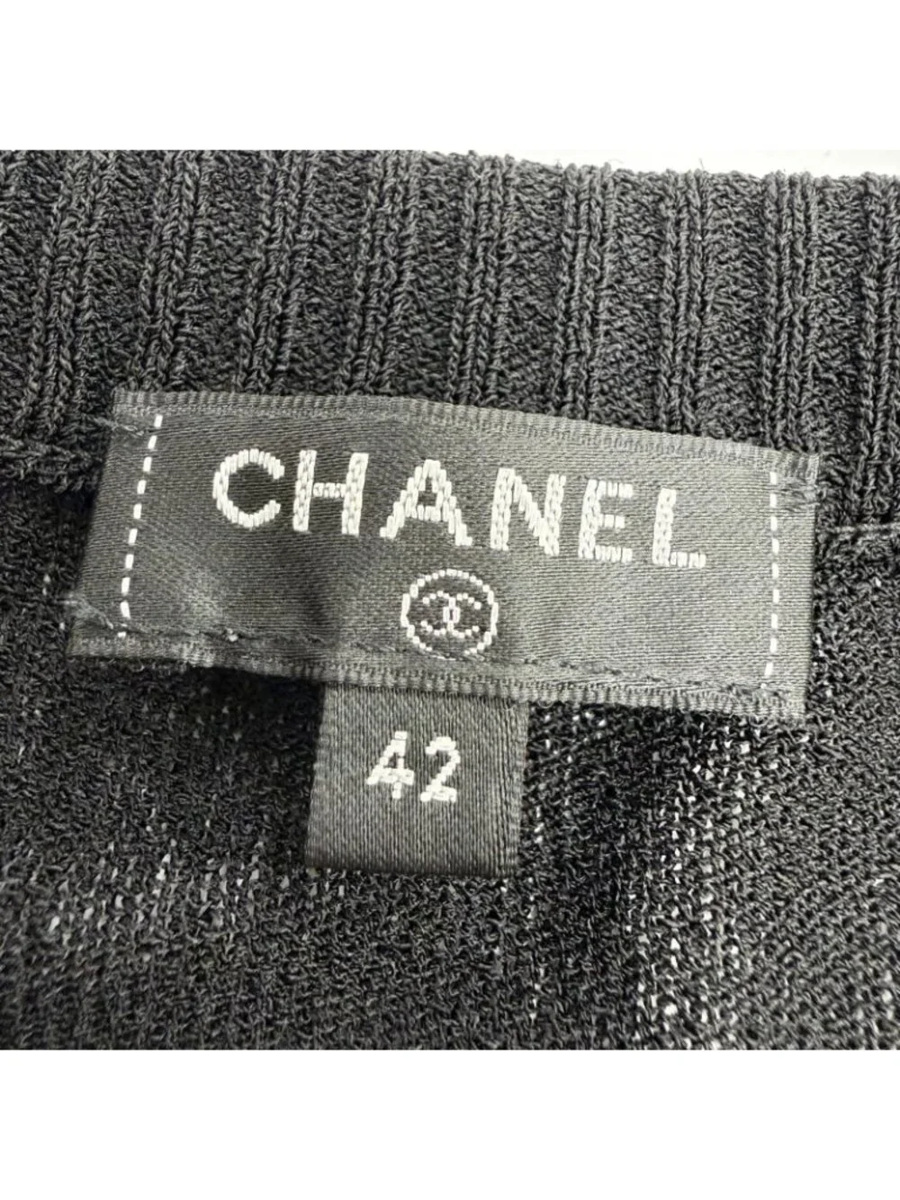 Chanel Front Cardigan Black